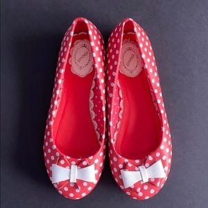 Red polka dot flats